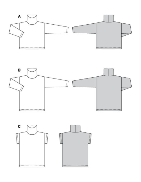 Patron Burda 5963 - Pull à col roulé avec variations