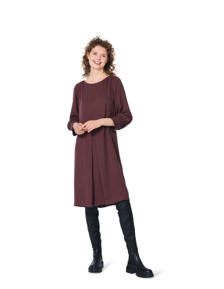 Patron Burda 5975 - Robe à encolure bateau et manches à poignet