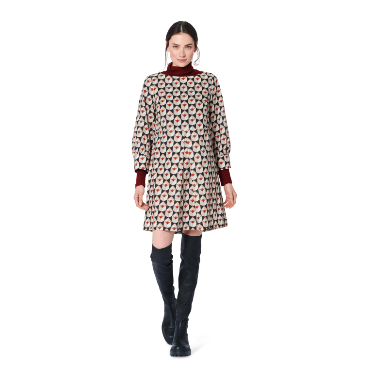 Patron Burda 5975 - Robe à encolure bateau et manches à poignet