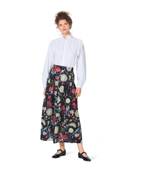 Patron Burda 5978 - Jupe à étage avec une coulisse élastiquée