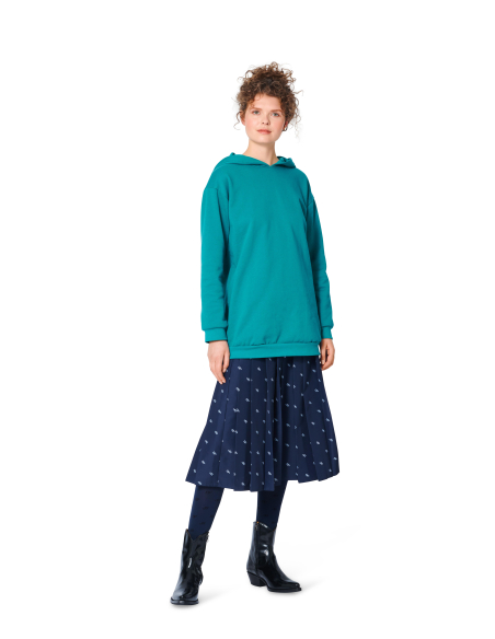 Patron Burda 5979 - Sweat-shirt à capuche décontractés et confortables proposés en trois longueurs
