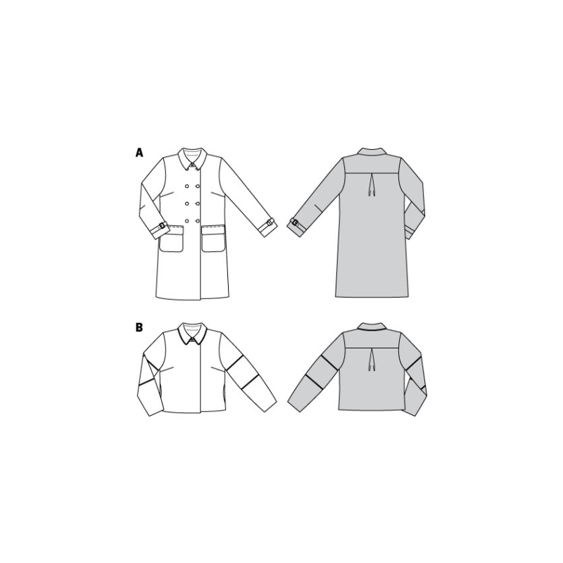 Patron Burda 5992 - Veste & manteau avec double rang de boutonnage