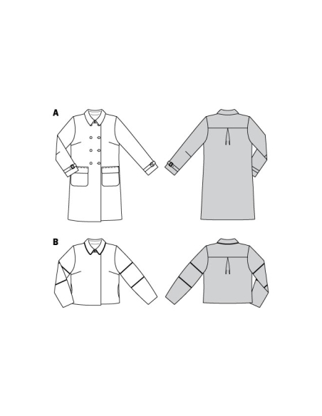 Patron Burda 5992 - Veste & manteau avec double rang de boutonnage
