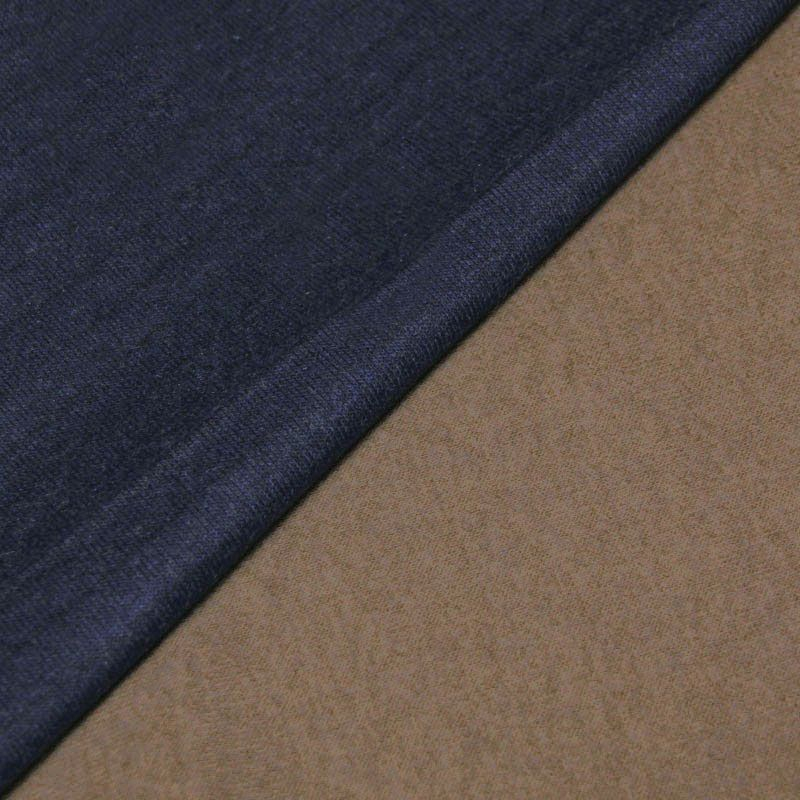 Jersey laine & viscose - Double face bleu