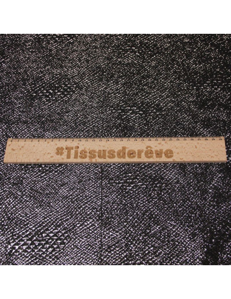 Tissu broché - Motif serpent argenté