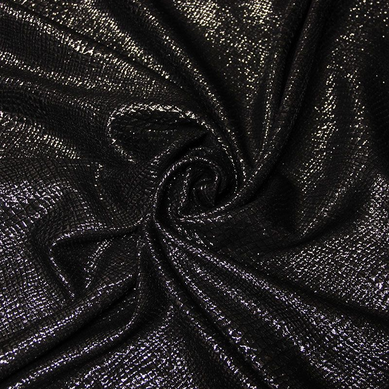 Tissu broché - Motif serpent argenté