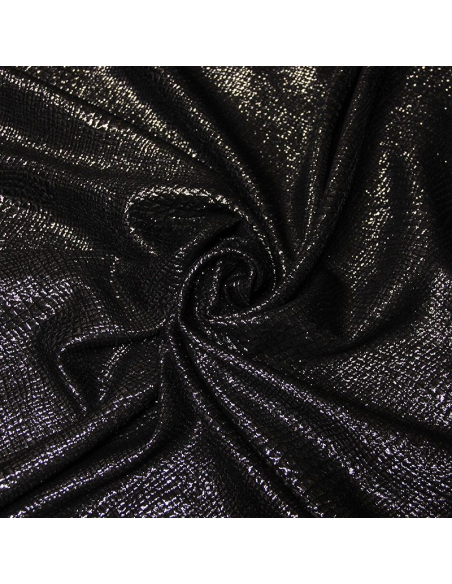 Tissu broché - Motif serpent argenté