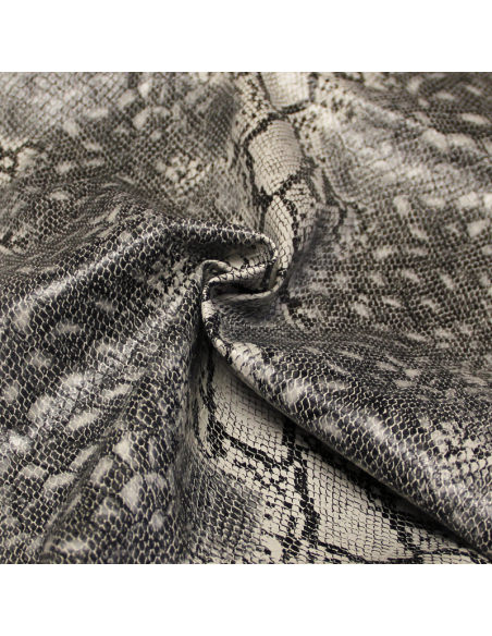 Simili cuir - Effet python gris