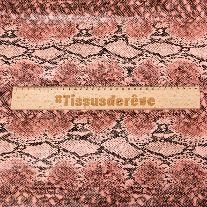 Simili cuir - Effet python rose