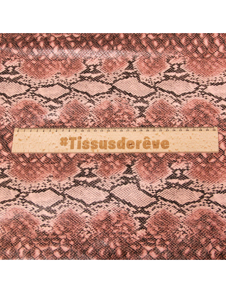 Simili cuir - Effet python rose