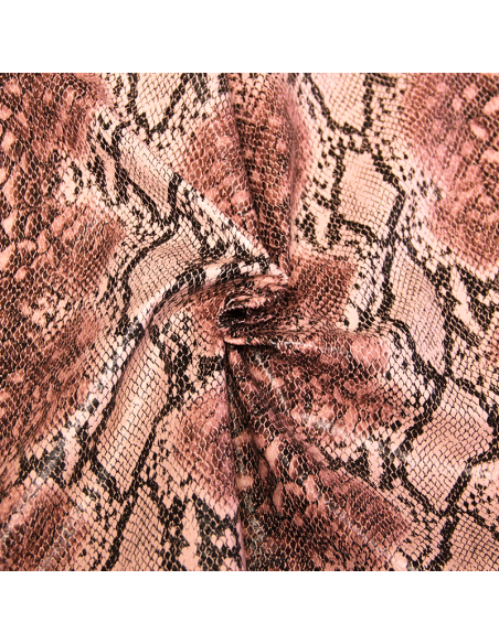 Simili cuir - Effet python rose
