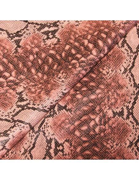 Simili cuir - Effet python rose
