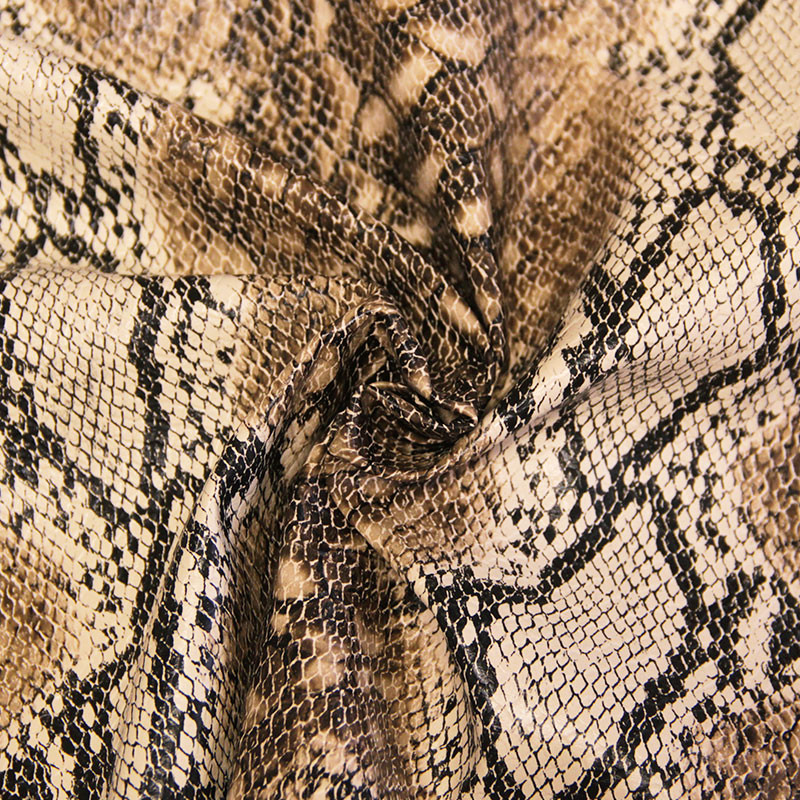 Simili cuir - Effet python marron