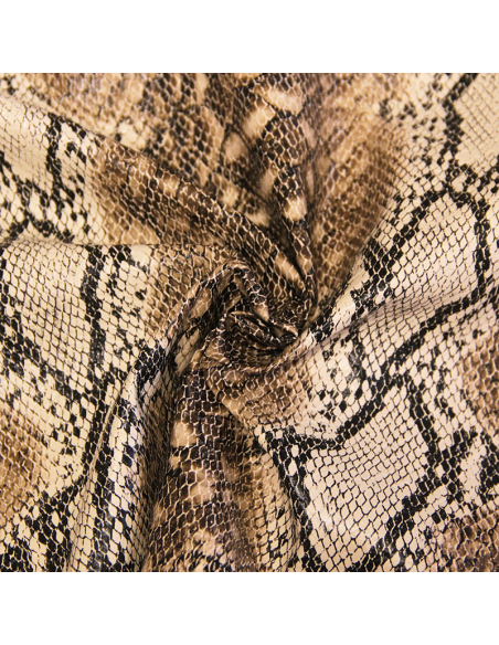 Simili cuir - Effet python marron