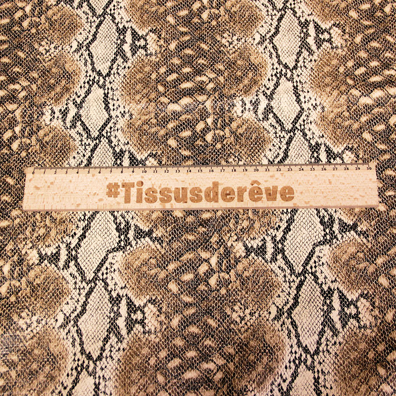 Simili cuir - Effet python marron