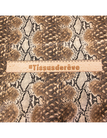 Simili cuir - Effet python marron