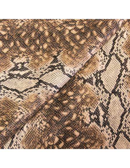 Simili cuir - Effet python marron