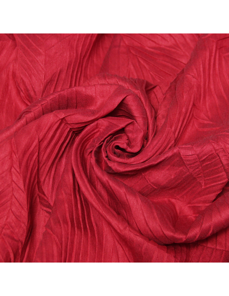 Doupion polyviscose - Plissé feuillage rouge