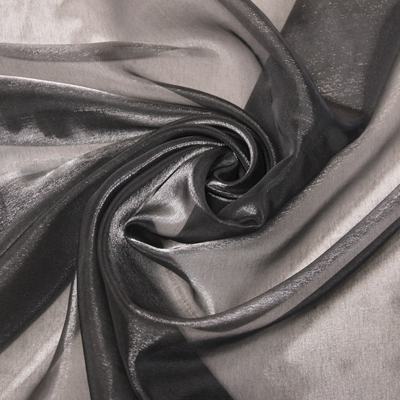 Organza lamé - Gris acier
