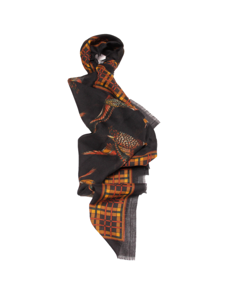 Foulard twill - Oiseau noir