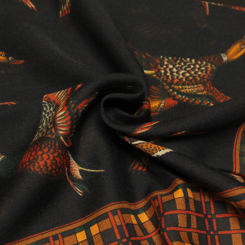Foulard twill - Oiseau noir