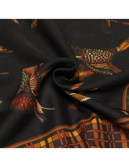 Foulard twill - Oiseau noir