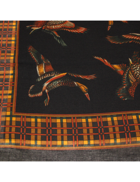 Foulard twill - Oiseau noir