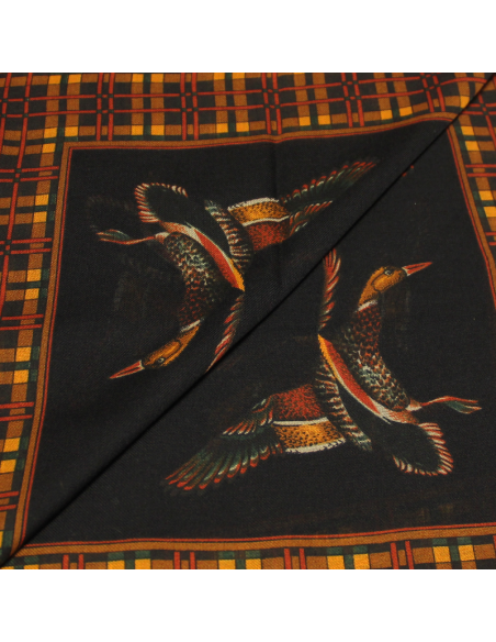 Foulard twill - Oiseau noir