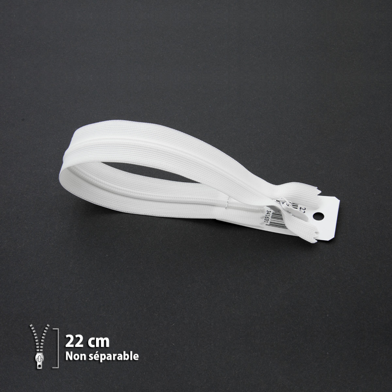 Fermeture Eclair ® invisible blanche 22cm