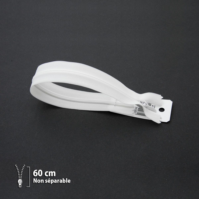 Fermeture Eclair ® invisible blanche 60cm