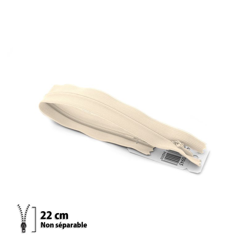 Fermeture Eclair ® invisible écru 22cm