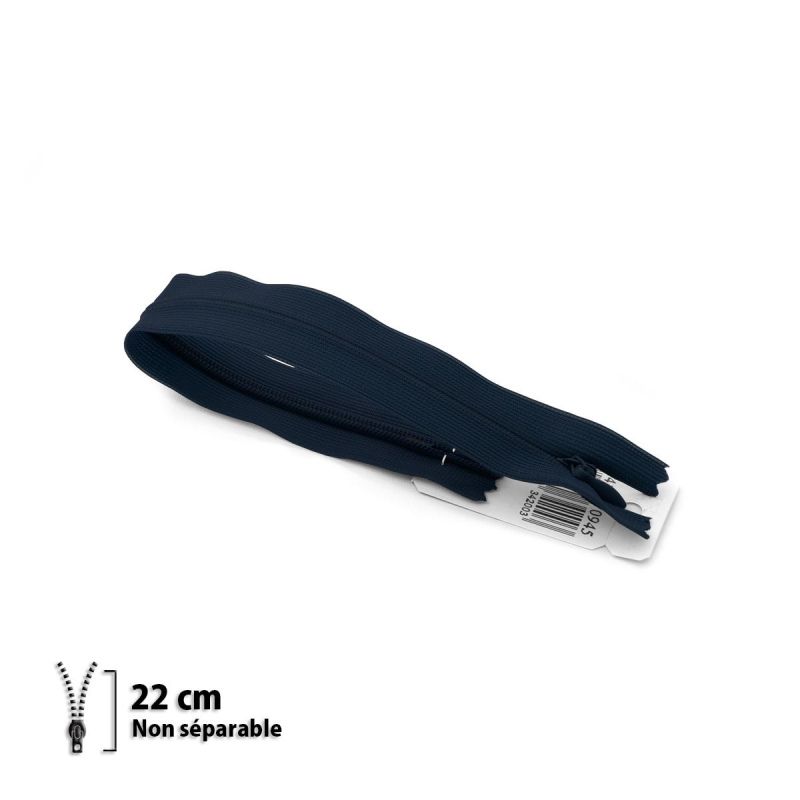 Fermeture Eclair ® invisible marine 22cm