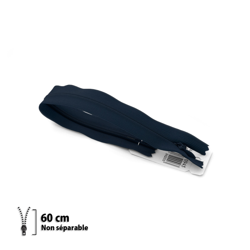 Fermeture Eclair ® invisible marine 60cm
