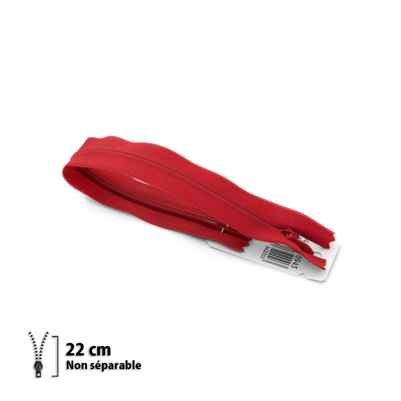 Fermeture Eclair ® invisible rouge 22cm