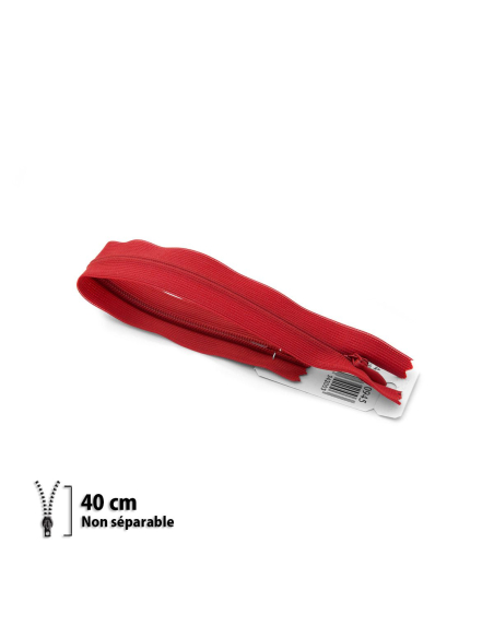 Fermeture Eclair ® invisible rouge 40cm