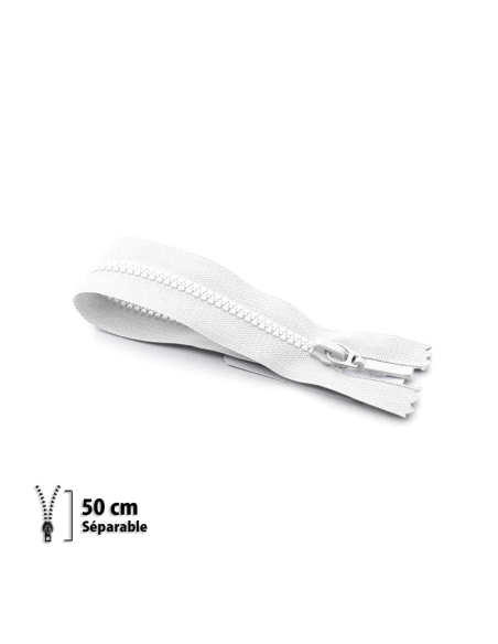 Fermeture Eclair ® injectée blanche 50cm