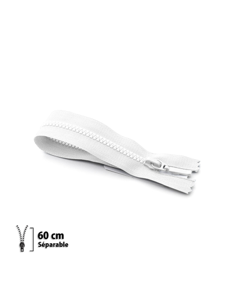 Fermeture Eclair ® injectée blanche 60cm
