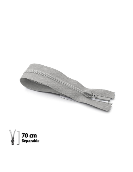 Fermeture Eclair ® injectée grise 70cm