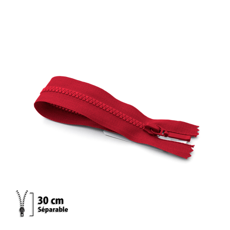 Fermeture Eclair ® injectée rouge 30cm