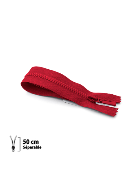 Fermeture Eclair ® injectée rouge 50cm