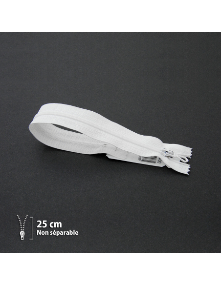 Fermeture Eclair ® spiralée blanche 25cm