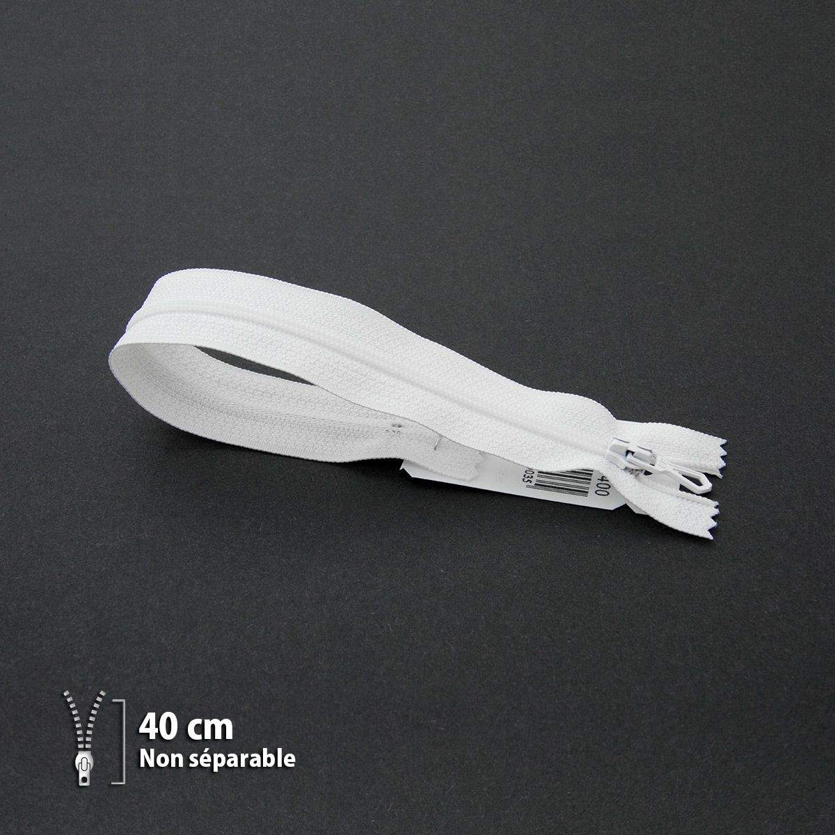 Fermeture Eclair ® spiralée blanche 40cm