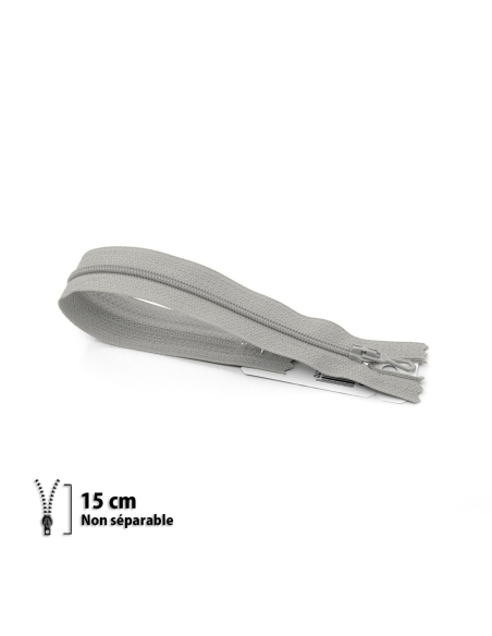 Fermeture Eclair ® spiralée grise 15cm