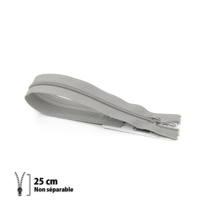 Fermeture Eclair ® spiralée grise 25cm