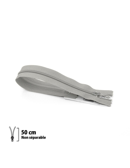 Fermeture Eclair ® spiralée grise 50cm