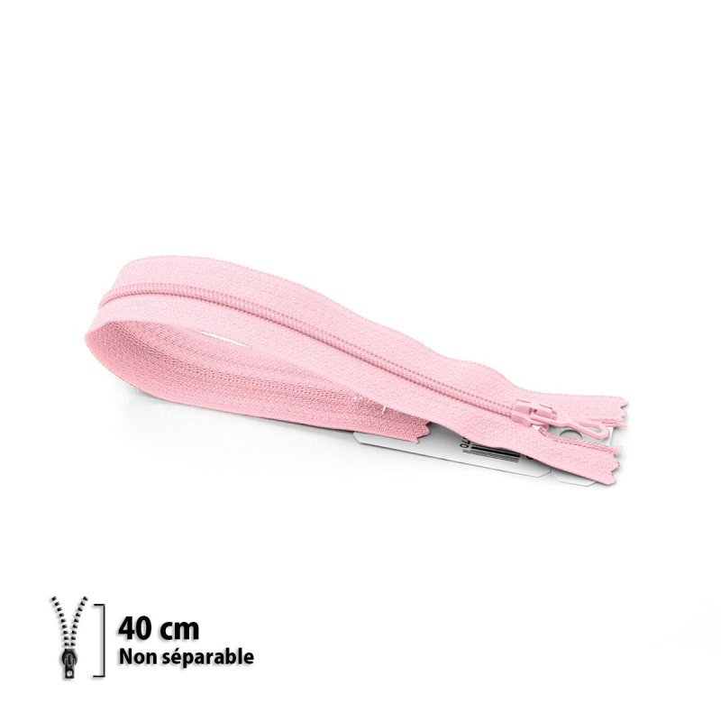 Fermeture Eclair ® spiralée rose 40cm