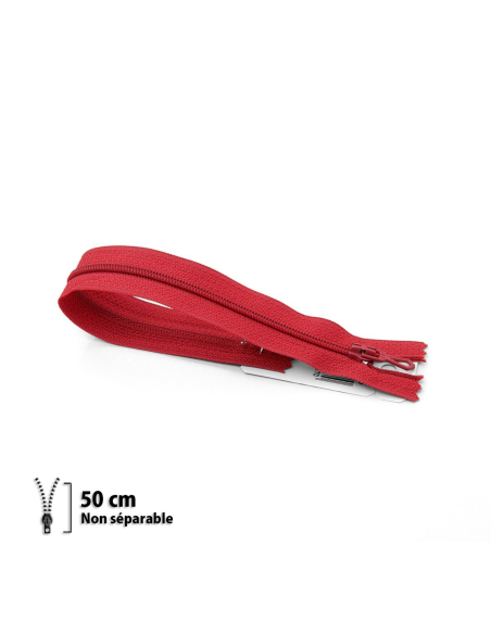 Fermeture Eclair ® spiralée rouge 50cm