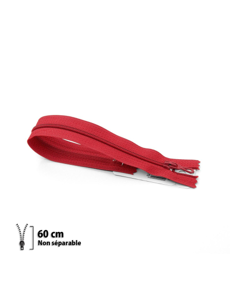 Fermeture Eclair ® spiralée rouge 60cm