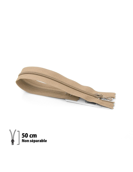 Fermeture Eclair ® spiralée beige 50cm