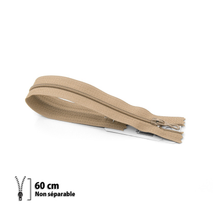 Fermeture Eclair ® spiralée beige 60cm